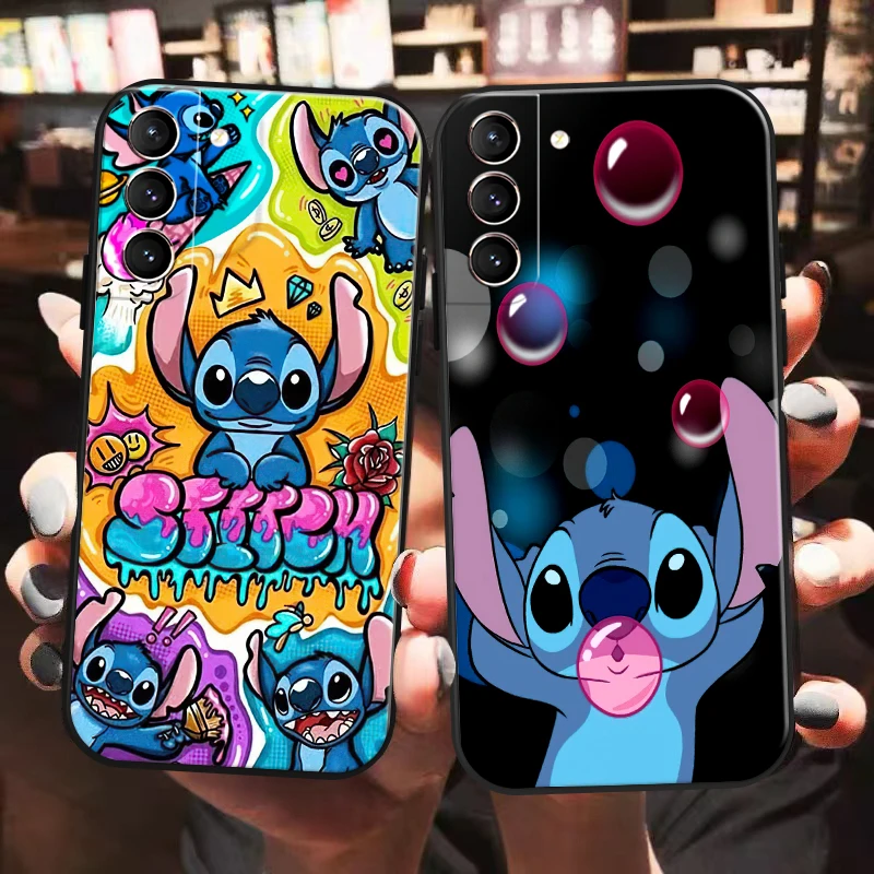 

Disney Cute Lilo Stitch For Samsung Galaxy S22 Ultra S21 S20 FE Plus Ultra 5G S10 Lite S10E Plus 5G Phone Case Black Carcasa
