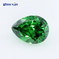 size 2x3 10x14mm pear shape 5a green cz stone synthetic gems cubic zirconia for jewelry
