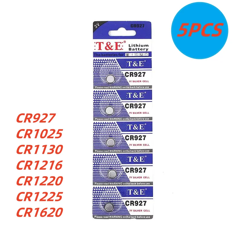 Новое поступление 5 шт. батарея CR927 CR1025 CR1130 CR1216 CR1220 CR1225 CR1620 литиевая для часов ключ