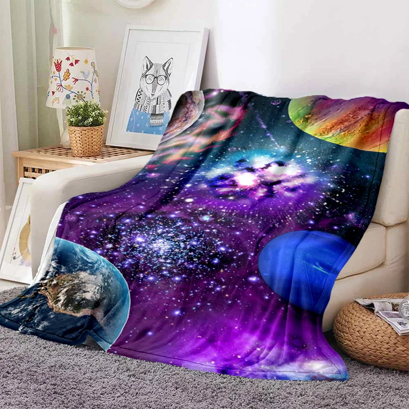 

Space Room Galaxy Stars Blanket Ultra Lightweight Soft Plush Flannel Throws Blanket for Sofa Bed Couch Best Office Gifts