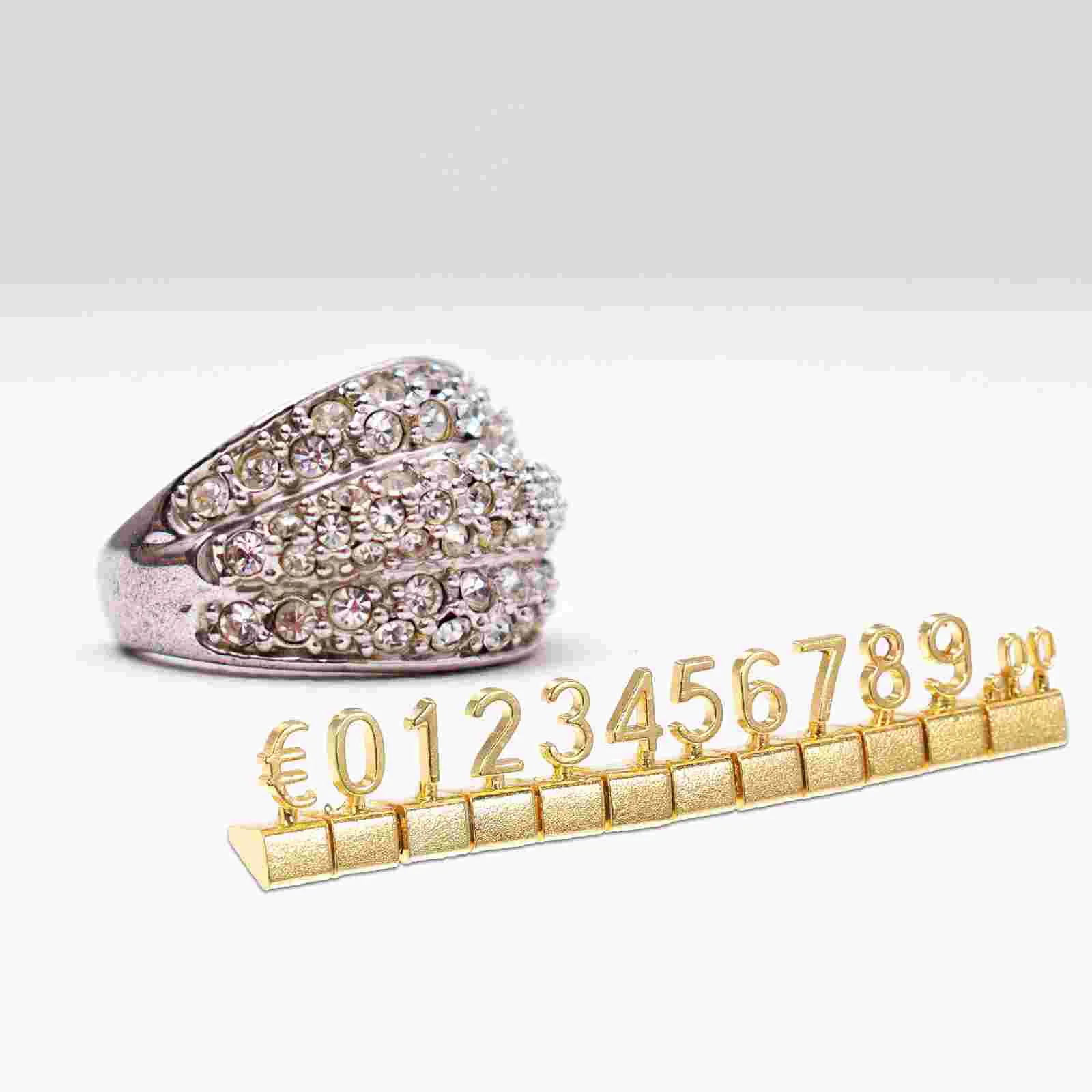 

10 Pcs Metal Price Tag Numbers Glod Display Cube Block Gold Jewerly Cubes Alloy Letter Pricing Label Stickers