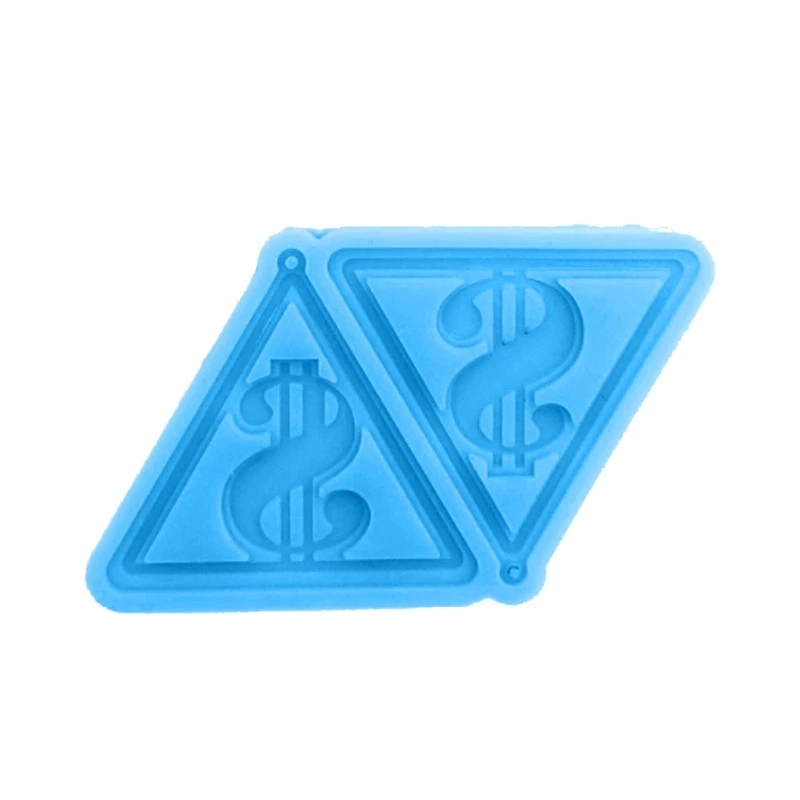 

517F Silicone Keychain Moulds Pendant Molds with Holes Dollar Shaped Hand-Making Jewelry Tools Keychain Decorations