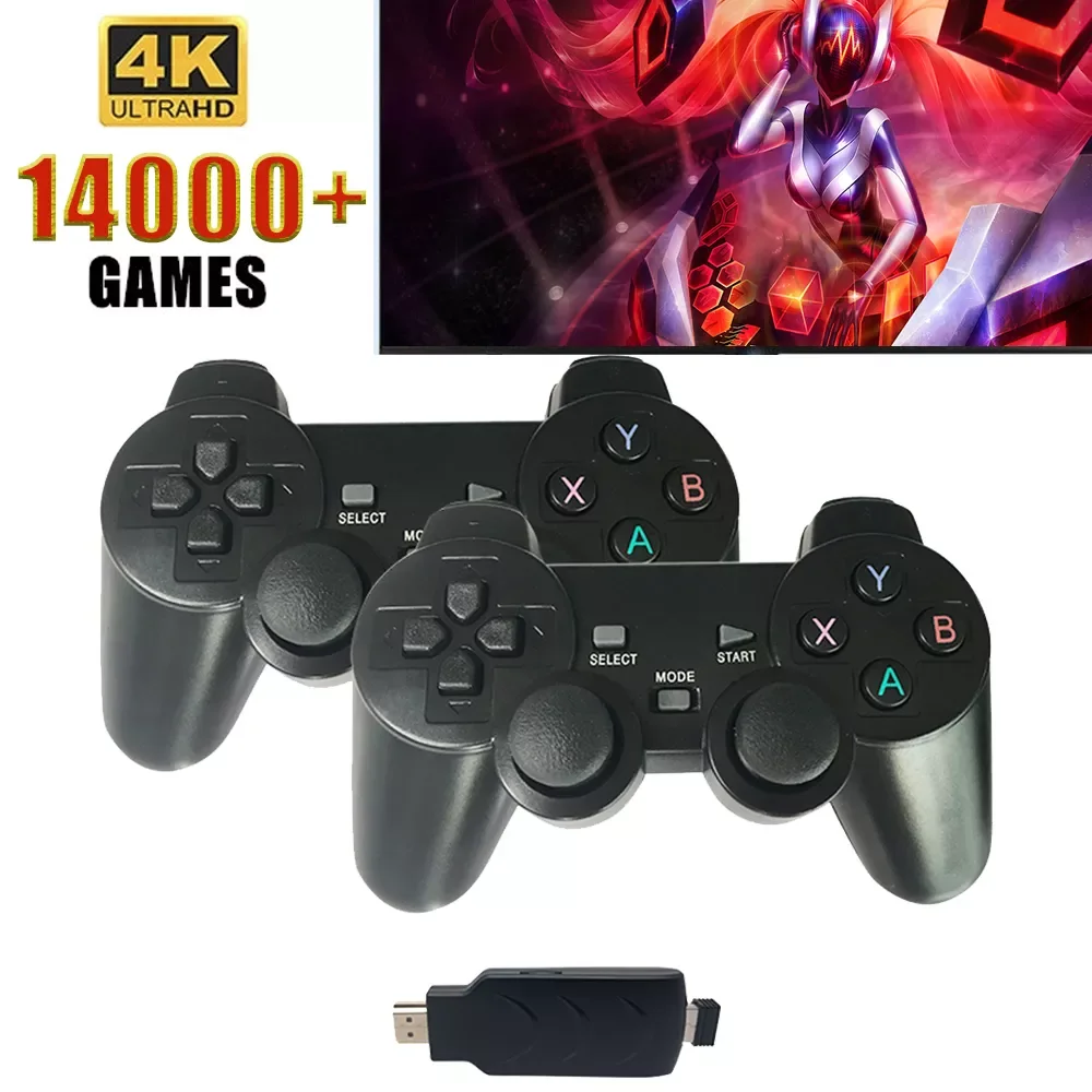 

NEW2023 New M8 Video Game Console 2.4G Double Wireless Controller Game Stick 4K 14000+ games 64GB For PS1/GBA Kid Xmas