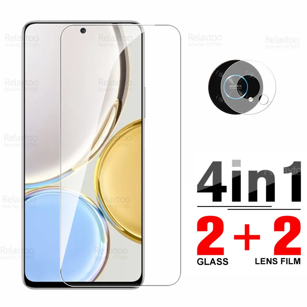 

For Honor X9 5G Glass 4in1 Camera Tempered Glass HonroX9 Hono Honar Honer X9 X 9 4G 6.81" Screen Protector Cover Protective Film