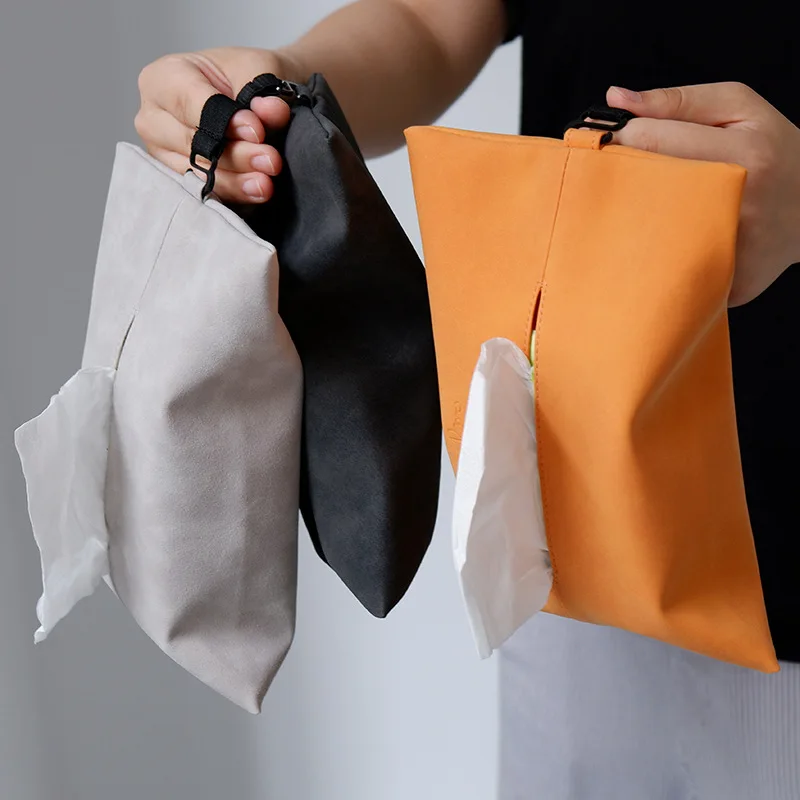 

Tissue Holder for Car Thicken Leather Hanging Tissue Box Waterproof Living Room Table Napkin Holder Home Storage Accessories