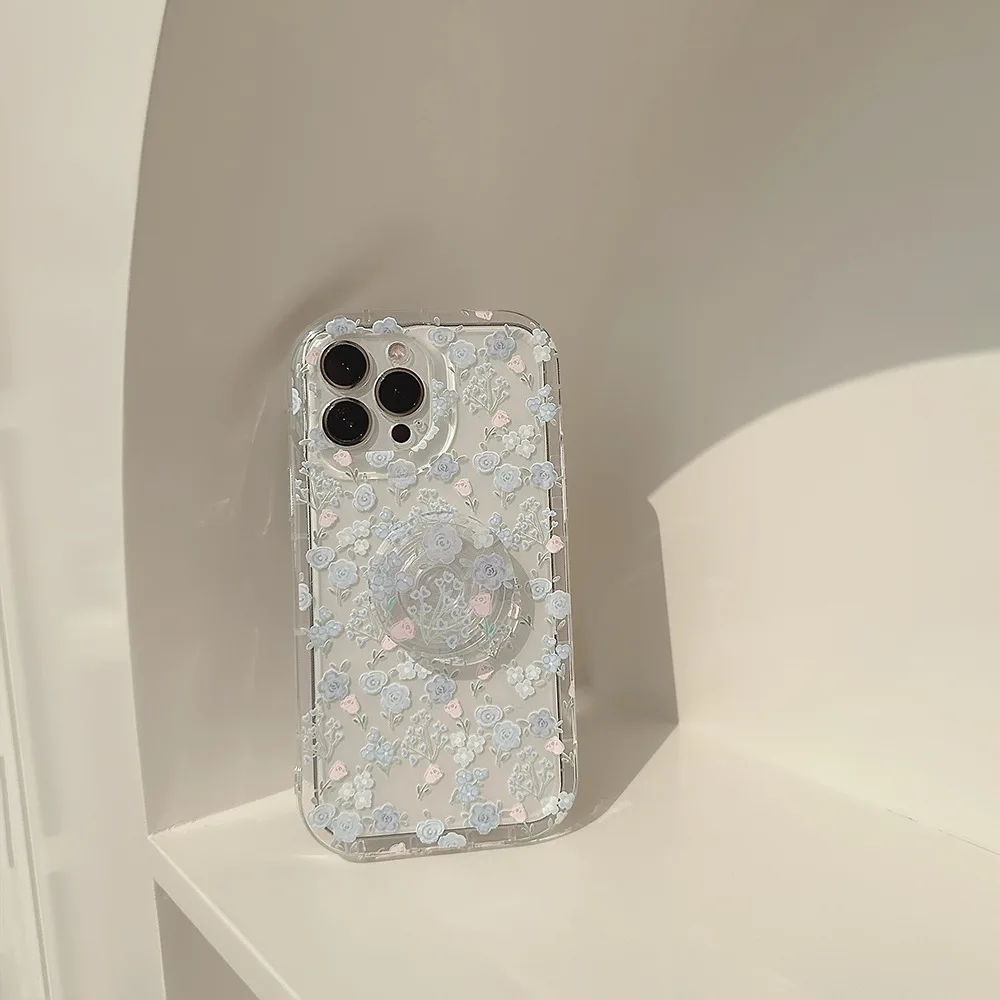 

Ins Style Little Flower Transparent Phone Case for iPhone 14 12 13 11 Pro ProMax Plus X XR Xsmax Shockproof Soft Phone Cover