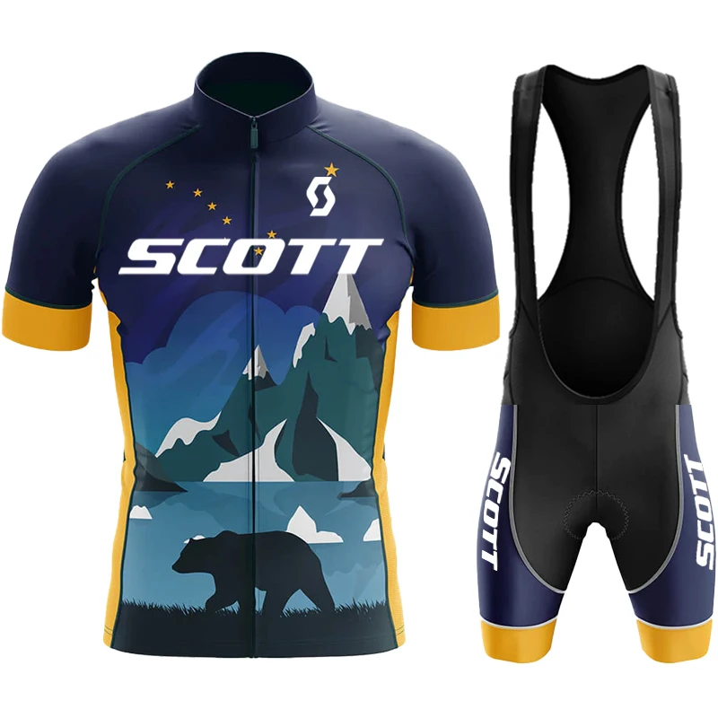 

Summer Bike Jersey Cycling Shorts Man Cycle Spring Team SCOTT Maillot Sports Set Strava Pro Male Clothing Uniform Complete 2022