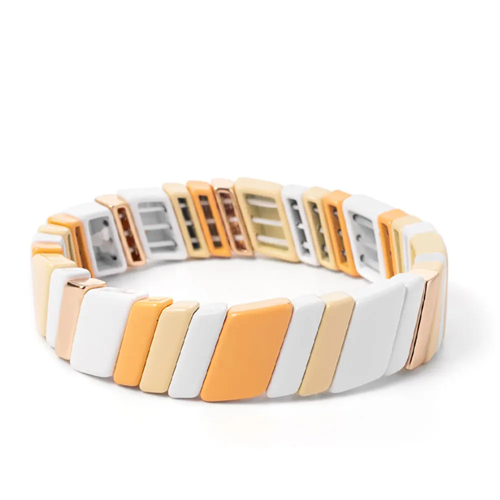 Fashion Bohemia Love Initial Polymer Clay Beads Bracelet for Women Boho Handmade Rainbow Bracelets Female Jewelry Couple Bracele