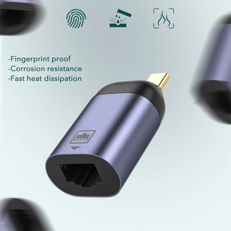 USB Тип C 3 1 RJ45 LAN Ethernet конвертер адаптер USBC до 100/1000 м гигабитная внешняя Проводная