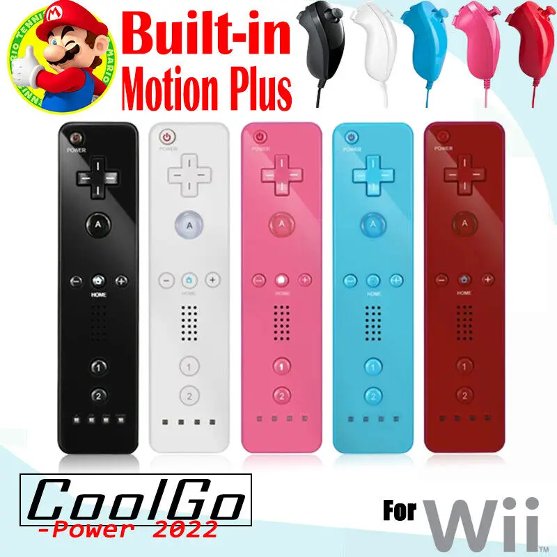

For Nintendo Wii/Wii U Joystick 2 in 1 Wireless Remote Gamepad Controller Set Optional Motion Plus with Silicone Case Video Game