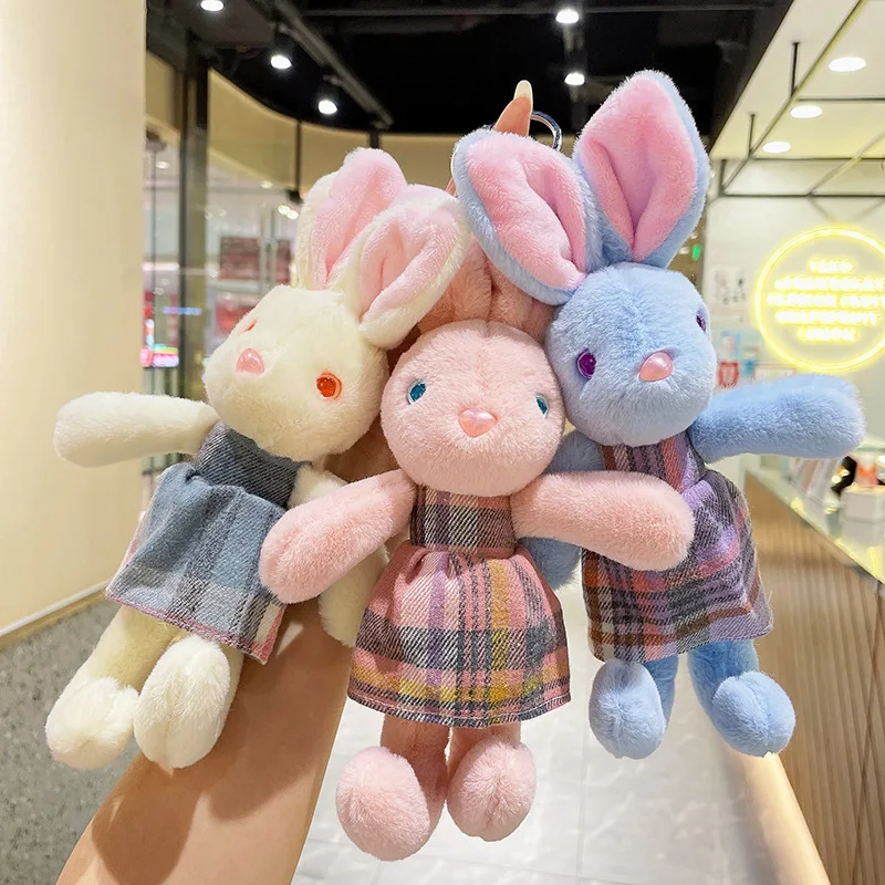 

New Cute Rabbit Plush Key Pendants/Couple Small Ornaments Doll Keychain Cartoon Plush Toy Buckle Accessories plush keychain toys