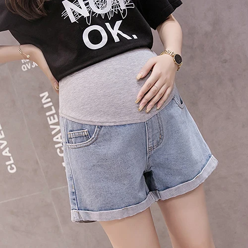 

임부용 청 롤업 반바지