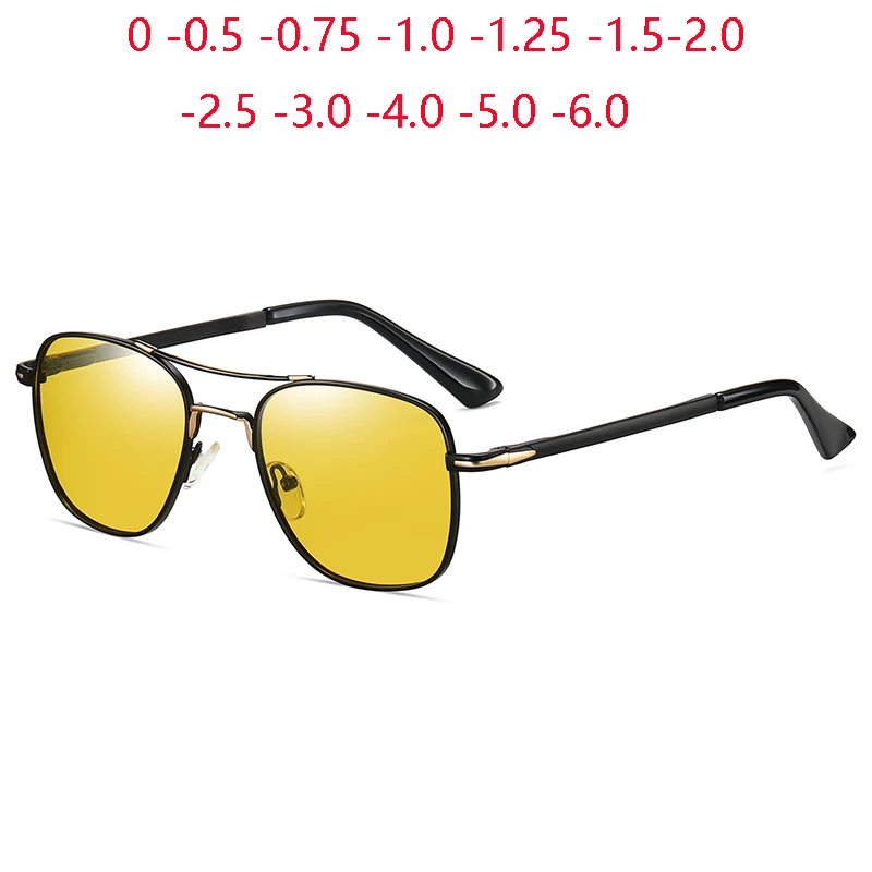 

Prescription 0 -0.5 -0.75 To -6.0 GSBJXZ Metal Double Beam Sport Driving Anti-Glare Night Vision Lenses Myopia Sunglasses Men