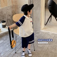 boys short sleeved suit 2022 summer clothes childrens wear fried street childrens polo shirt college style clothes children
