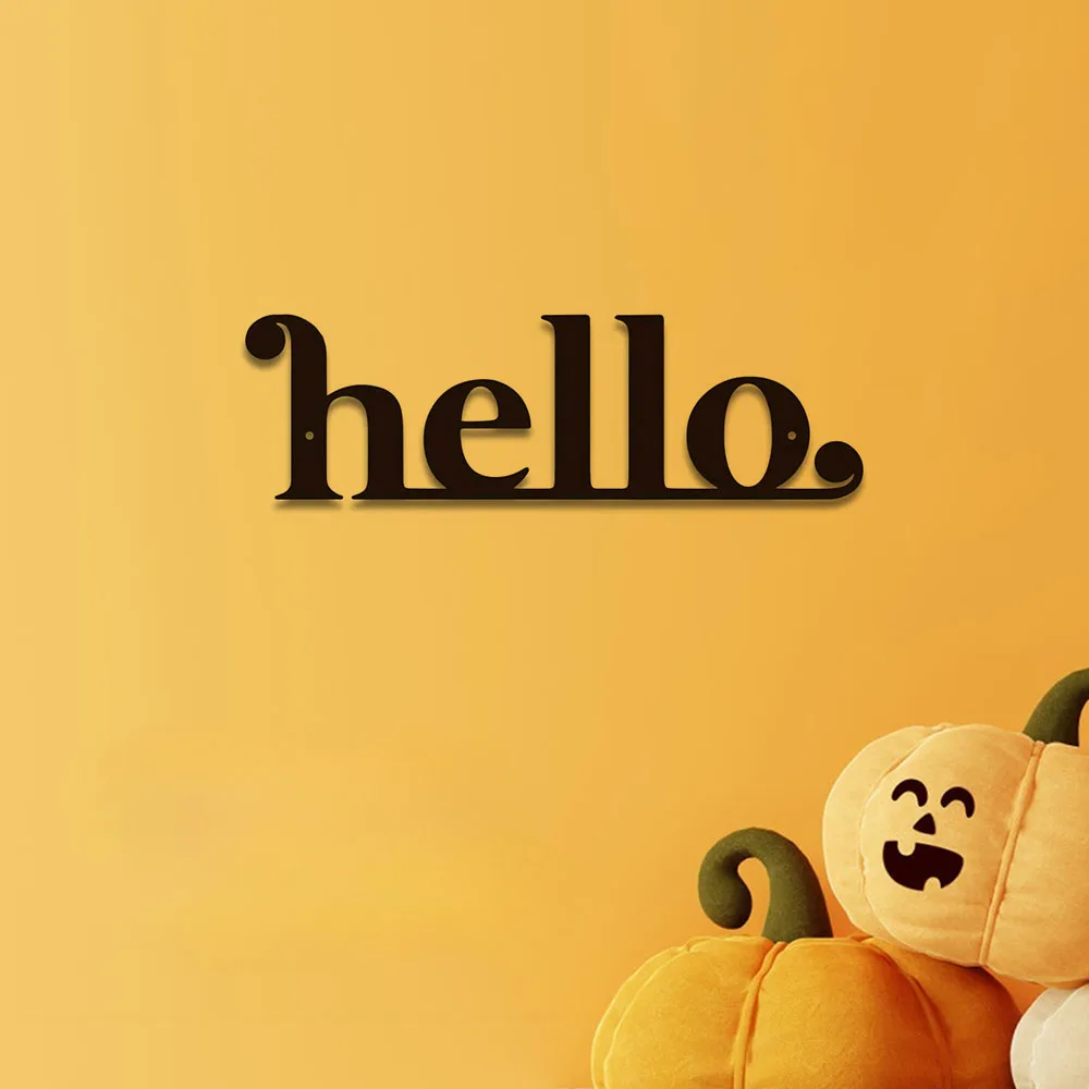 1 Шт. Металлическая Вывеска Hello Настенное Искусство Для Декора Передней Крыльца