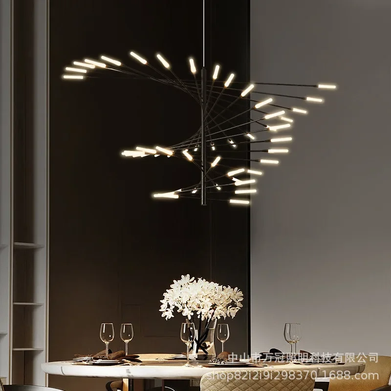 Вилла дуплекс светодиодная люстра подвесной регулируемый золотой черный