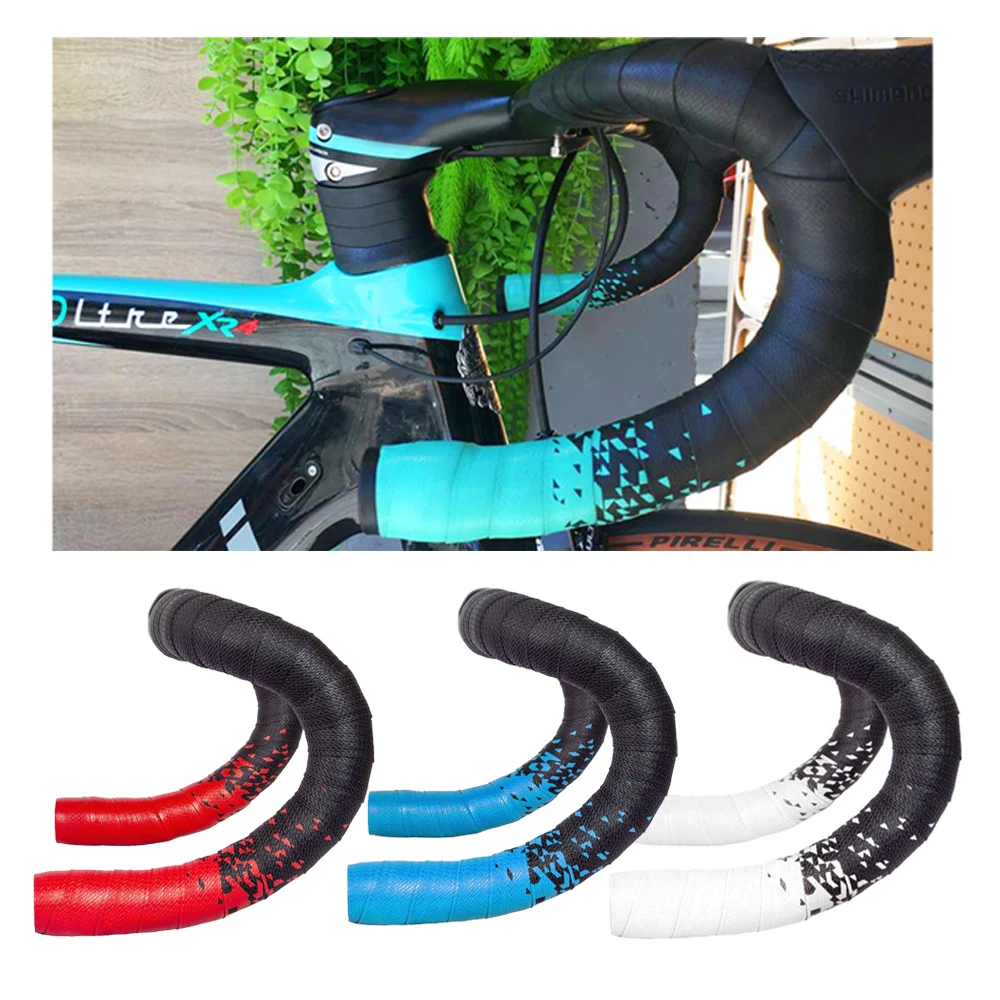 

Bicycle Handlebar Tape Anti-Vibration PU EVA Bent Cycling Road Bike Tapes Racing Breathable Non-Slip Handle Bar Belt Wrap
