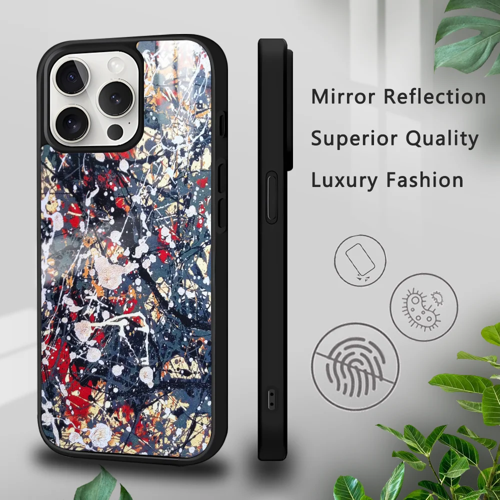 Чехол для телефона Pollock Clutter J-Jackson Art iPhone 16 15 14 13 12 11 Pro Xs Max Mini Plus Celulares Hard Funda