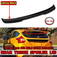 Glossy Black/Carbon Fiber Look Car Rear Trunk Spoiler Extension Lip For Ford Focus MK3 MK3.5 ST-LINE 2012-2018 Rear Wing Spoiler