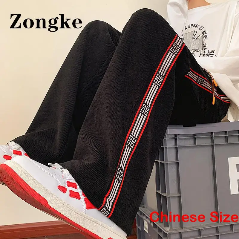 

Zongke Corduroy Casual Straight Pants Men Clothings Harajuku Fashion Sweatpants Men Chinese Size 5XL 2023 Spring New Arrivals