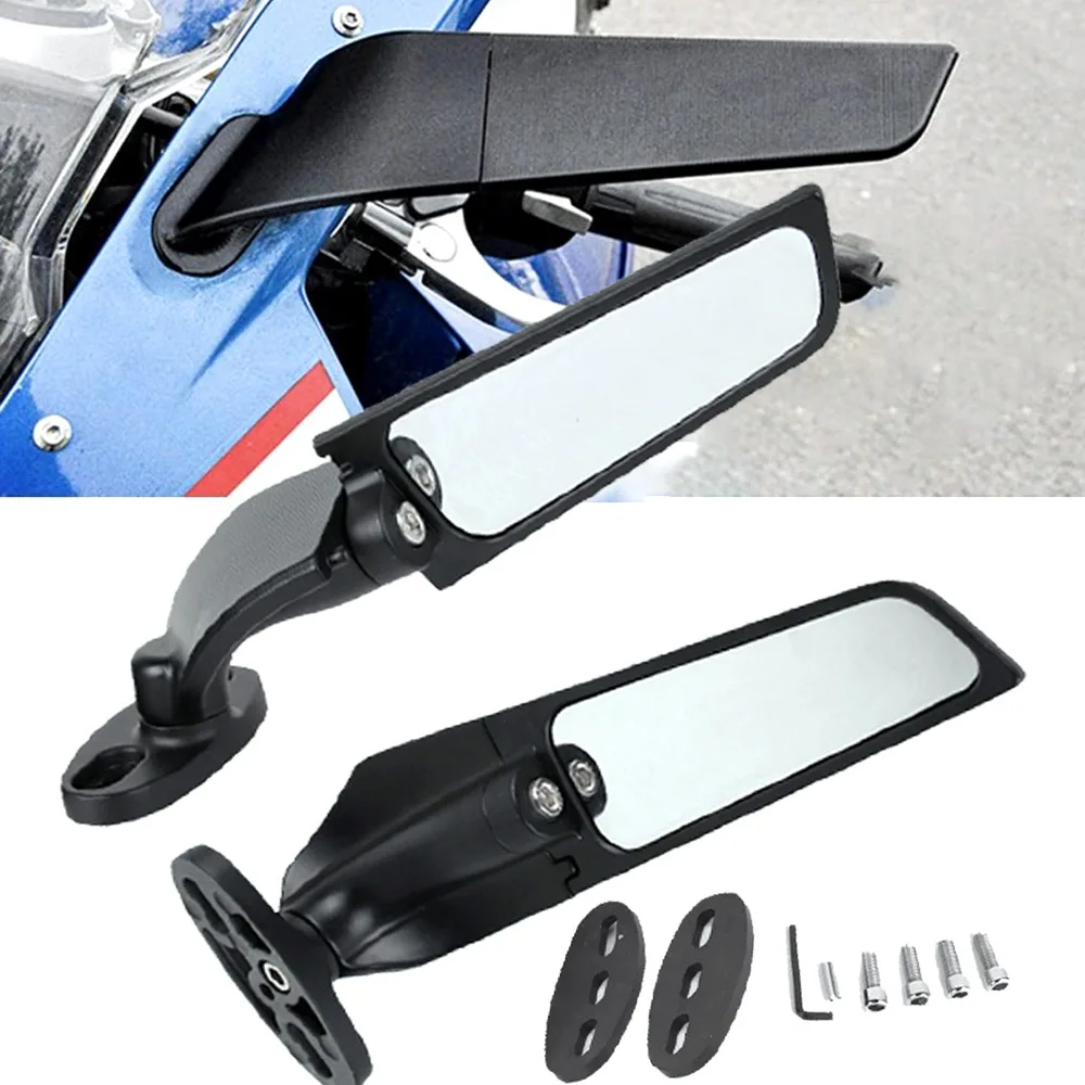 Accessoires Motorfietsen Voor Suzuki GSXR GSX-R 600 750 1000 K1 K2 K3 K4 K5 K6 K7 K8 K9 Motorfiets Spiegel Koolstofvezel Richtingaanwijzer Achteruitkijkspiegels (Color : ABS Plastic Black