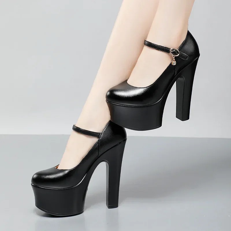 Женские туфли-лодочки на платформе с толстой подошвой 4 цвета