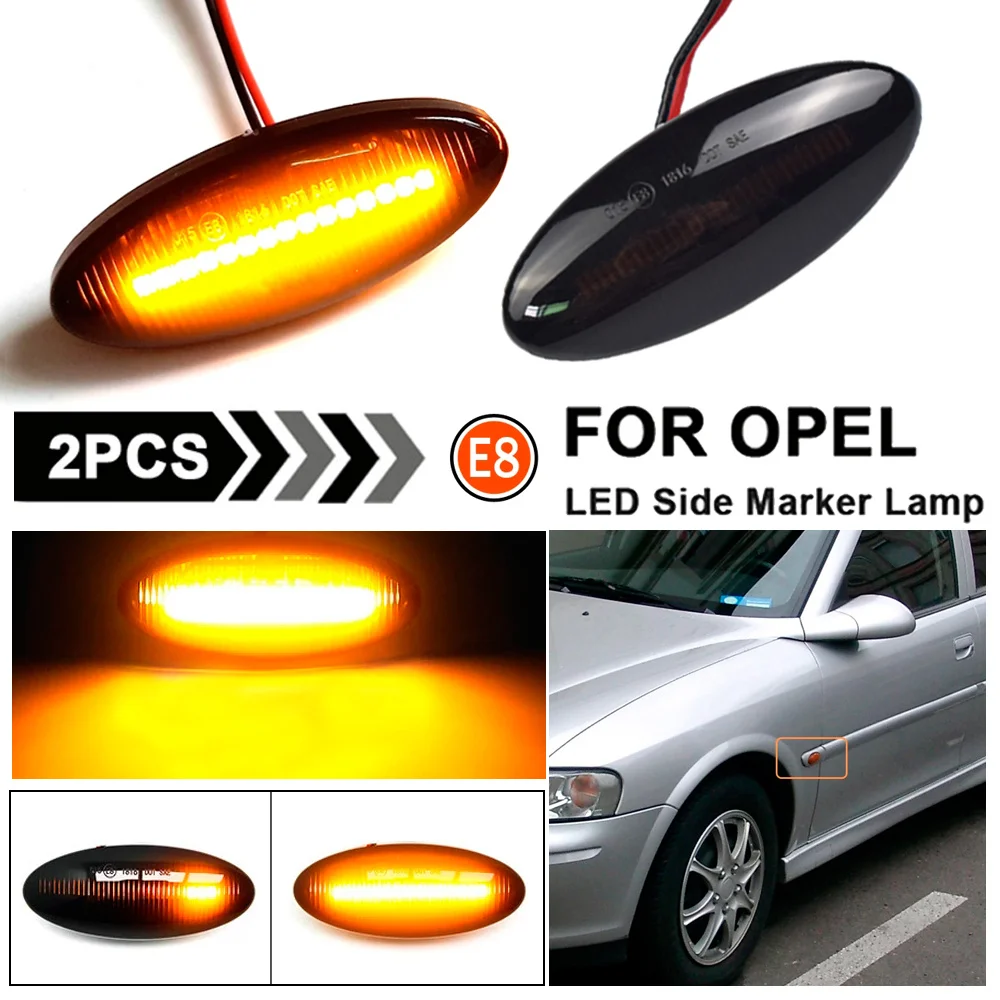 

2 шт., динамическая лампа для указателей поворота для Opel/Vauxhall Vectra B MK1 1995 1996 1997 1998 1999 2000 2001 2002