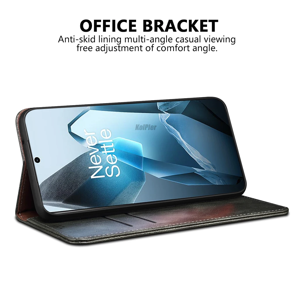 Роскошный кожаный флип-чехол-кошелек для OPPO ONEPLUS 13/1 + 13 подставка карт магнитный