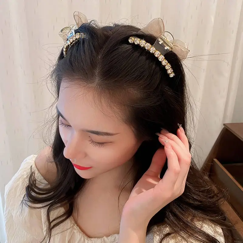 Заколка для волос с бантом и жемчугом девочек Модный Милый Винтажный аксессуар