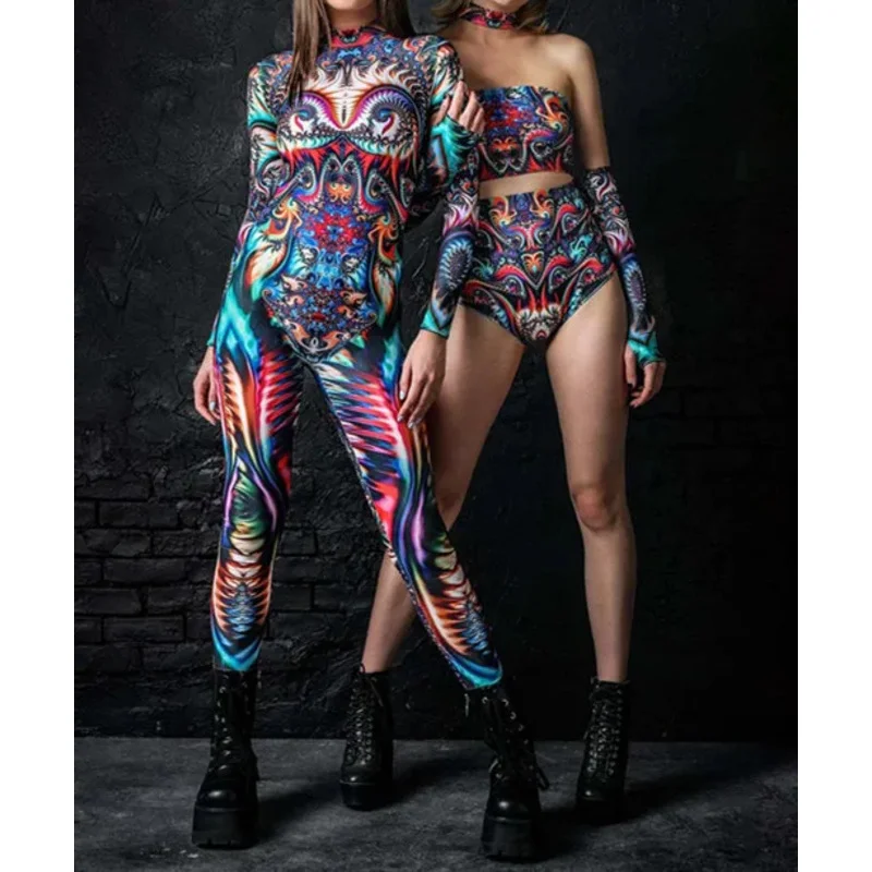 Женский и мужской робот-машина будущего комбинезон в стиле панк с 3D принтом