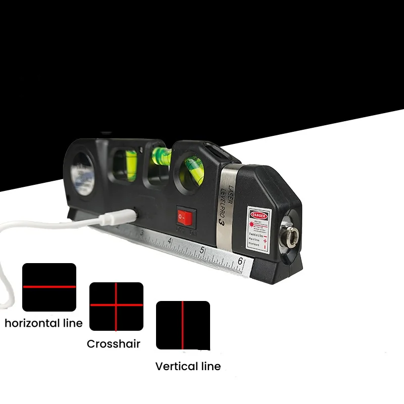 Домашний Многофункциональный высокоточный лазерный нивелир стальная линейка