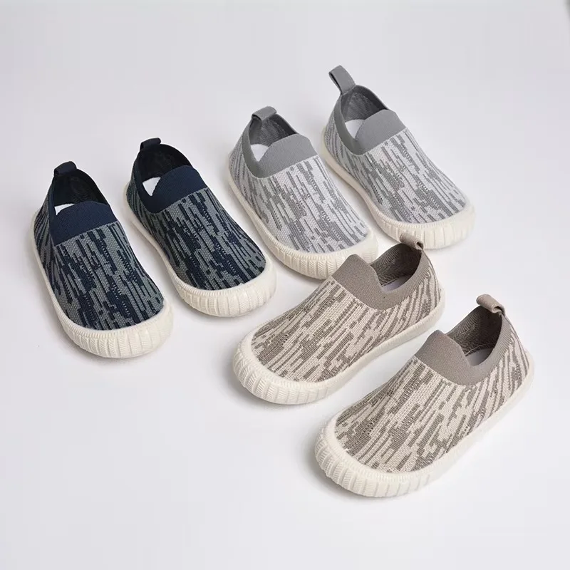 

Новинка весны 2022, летающая тканая детская обувь Overfoot, модная полосатая детская обувь с мягкой подошвой