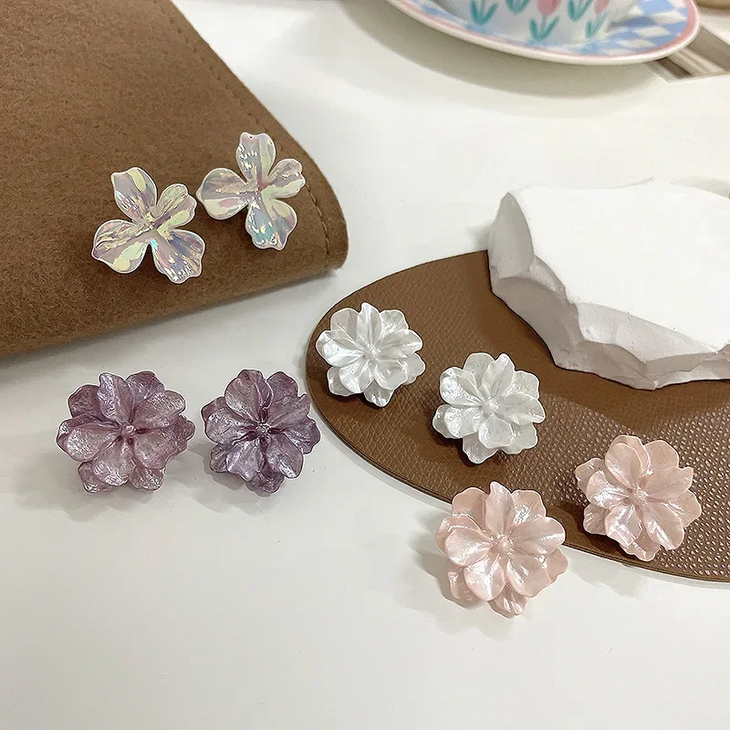 S925 Серебряные иглы с цветком камелии серьги во французском стиле лесная система