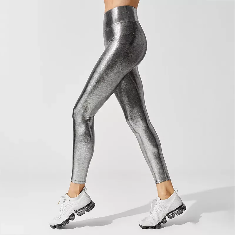 New Women Leggings High Waist Bronzing Solid Color Slim Fitness Legging Push Up Elastic Workout Leggins Female Casual
