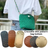 2210cm handmade oval bottom for knitted bag pu leather wear resistant accessories bottom with holes diy crochet bag bottom