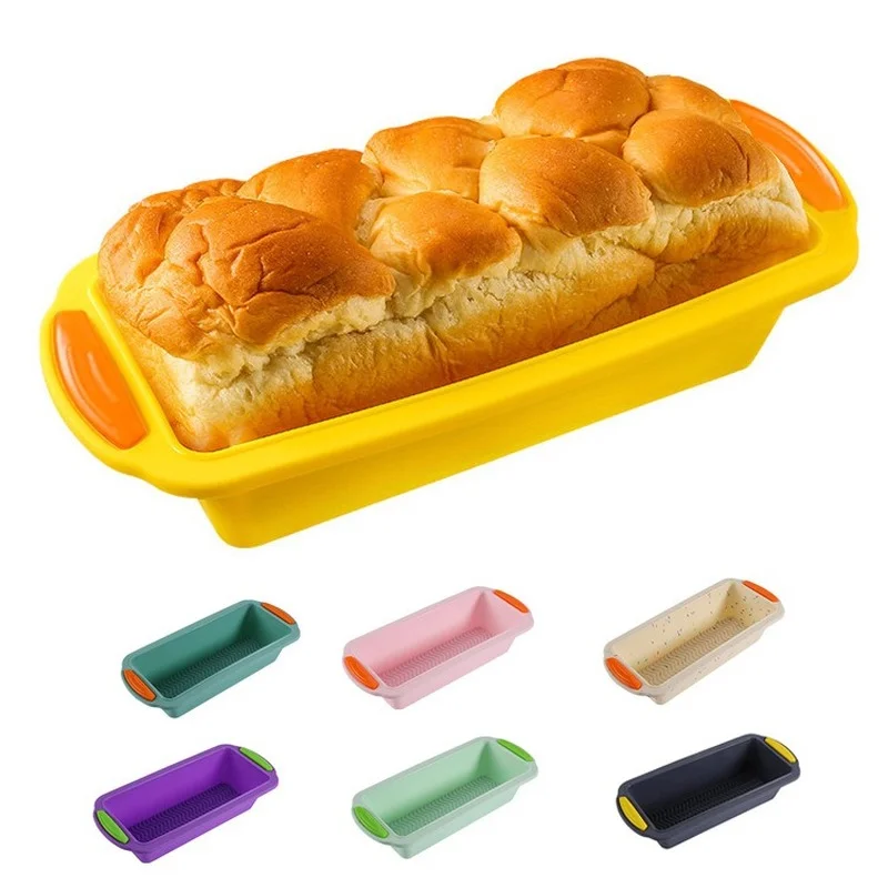 

New Silicone Two-color Toast Pan Baking Cake Mold Food Grade Colorful DIY Bread Cake Mold Baking Accessories Cake Pop Mold