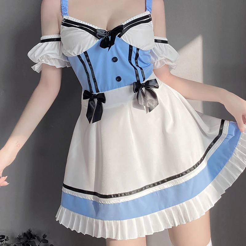 

Sexy Lingerie Set JK Japanese Women Schoolgirl Lolita Bow Anime Sailor Collar Cosplay Costumes with Mini Pleated Skirt Uniform