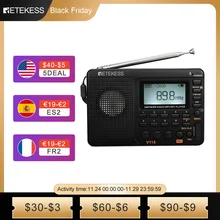 RETEKESS V115 Radio FM AM SW Portable Radios AM FM Rechargeable Shortwave Radio devices All Full Waves USB Recorder Sleep Time
