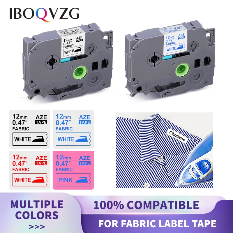 IBOQVZG-cintas de tela de 12mm para máquina de etiquetas, Compatible con Brother FA3, FA231, FA3R, para planchar ropa, PT H110