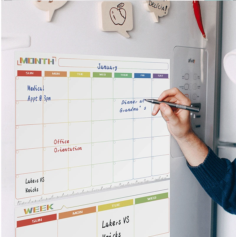 Magnetic Whiteboard For The Refrigerator Daily Weekly Planner Marker Board Dry Erase Magnetic Calendar Board For Notes