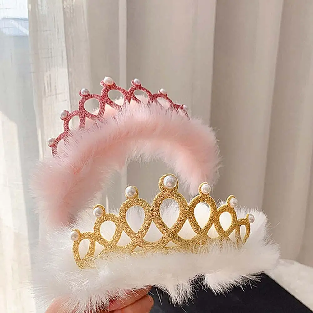

Cute For Party Plush Kids Girls Crown Hair Band Headband Hair Hoop Birthday Headwear