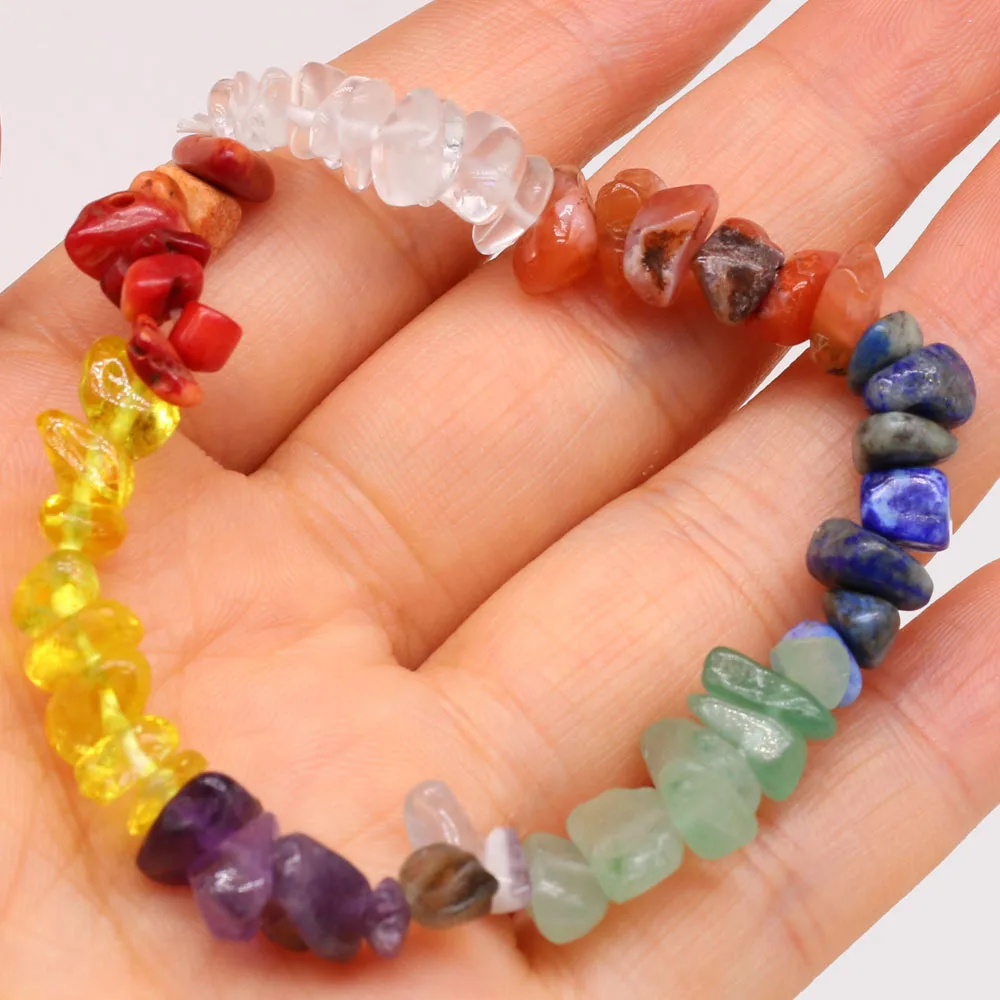 

Natural Semi-precious Stones Seven Chakra Gravel Divination Ladies Bracelet Beads Make DIY Necklace Bracelet Jewelry Accessories