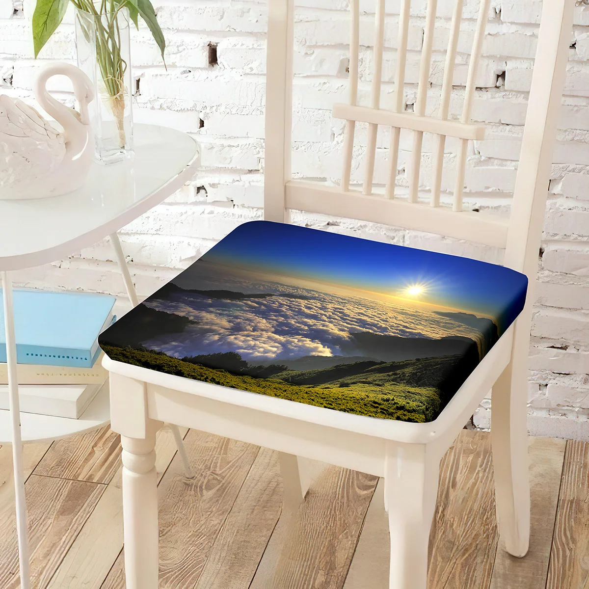 

Sunrise Cloud Mountain Printed Chair Cushion Sitting Cushions Cotton Soft Chairs Decorative Student Stool Office Home Pad Decor