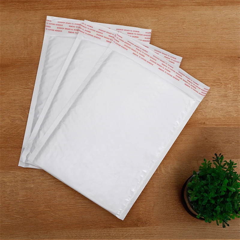 100Pcs/Lot Bubble Envelope bag white Bubble PolyMailer Self Seal mailing bags Padded Envelopes For Magazine Lined Mailer