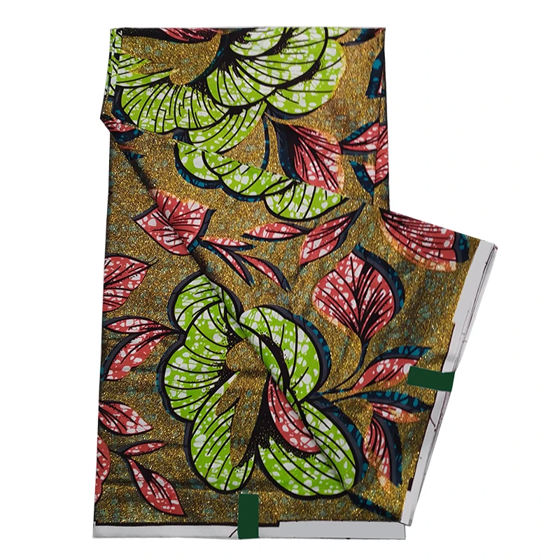 

Grand Glitter Glam африканская золотая восковая ткань 100% хлопок Высокое качество воск принты Анкара ткань для шитья 6 ярдов женские ткани TG0111