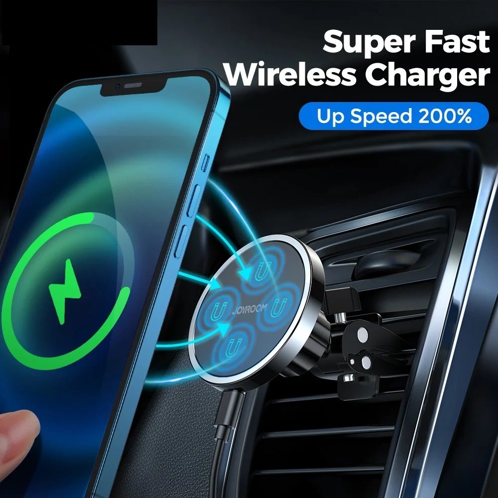 

15W Qi Magnetic Wireless Car Charger Phone Holder for iPhone 12 Pro Max Universal Wireless Charging Car Phone Holder for Huawei