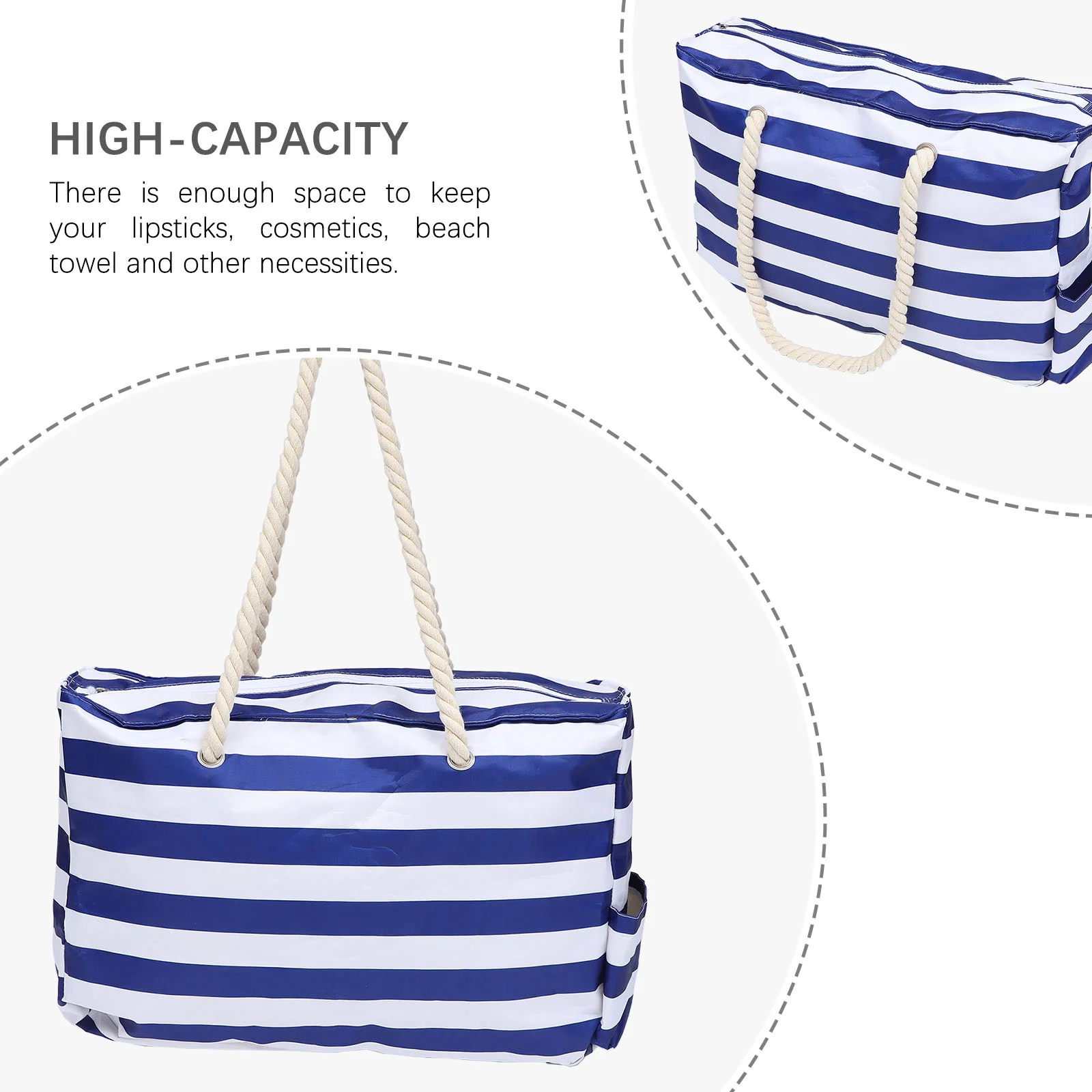Bag Beach Largetravel Handbag Bags Shopping Pouch Tote Toiletries Poolbook Schoolhandle Closure Zippergrocery Reusable Family