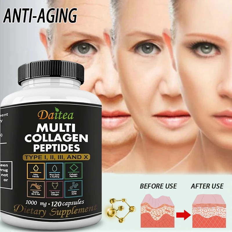 

Hydrolyzed Collagen Capsules - Relieves Joint & Bone Pain, Aids Rejuvenation, Anti-Aging, Supports Healthy Hair, Skin & Nails