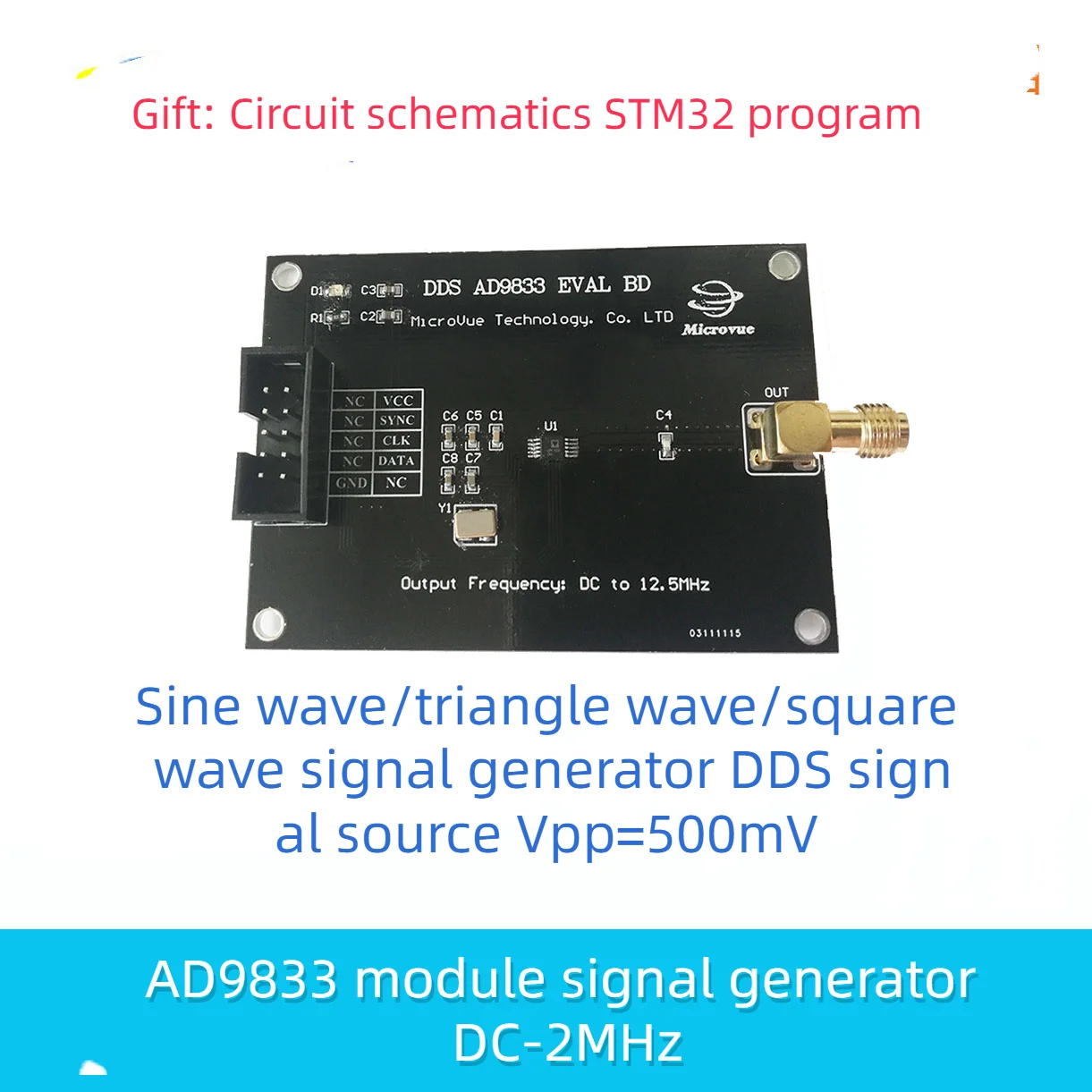 

Модуль DDS AD9833, цифровой модуль синтеза частоты, синусоидальный квадратный треугольный генератор сигналов