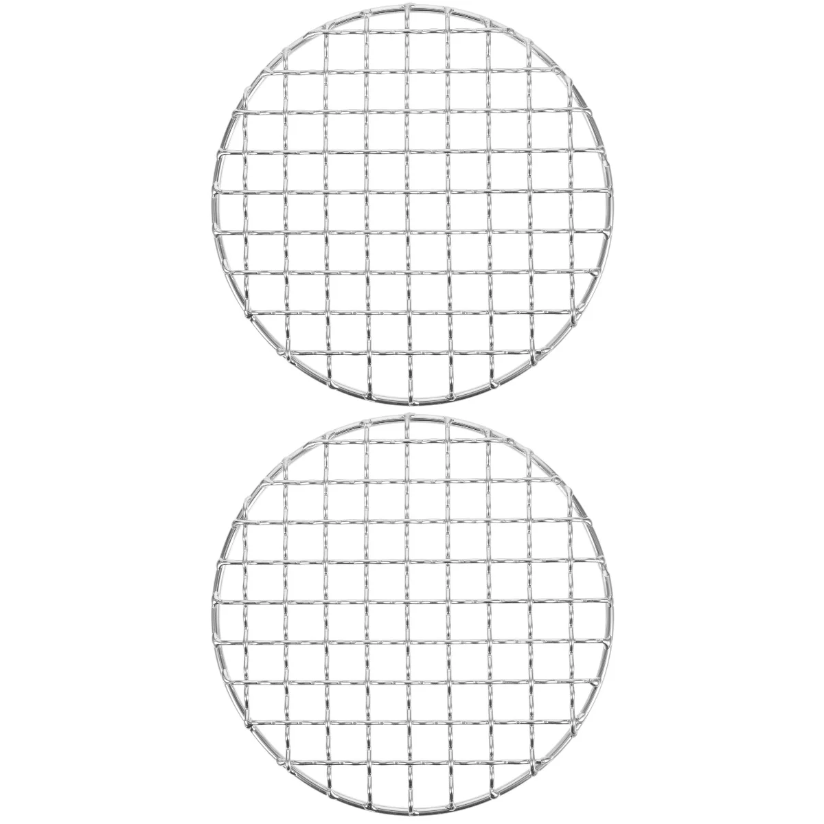 

2pcs Round Grill Mesh Mesh Wire Net Meat Vegetable Tool Versatile Round Steaming Cooling Rack